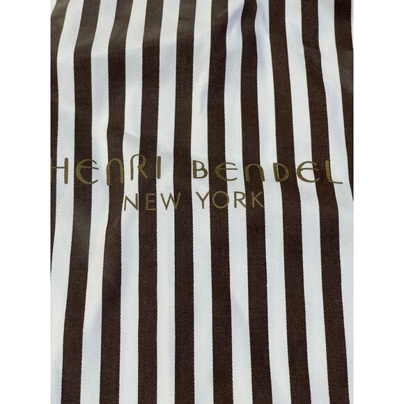 5 Henri Bendel Dust Bags 15" and 6" Classic Stripe Brown White Drawstring - Picture 4 of 4